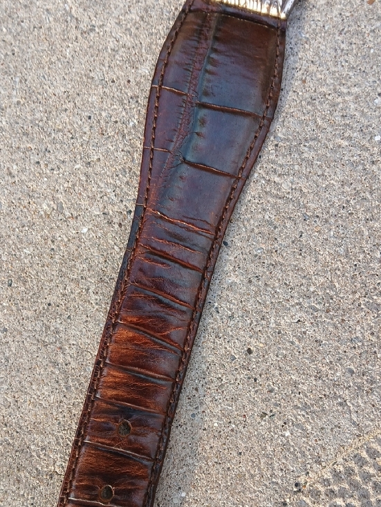 Fossil Leather Belt Womens Sz M Silver Buckle Brown Leather Sz M  28\